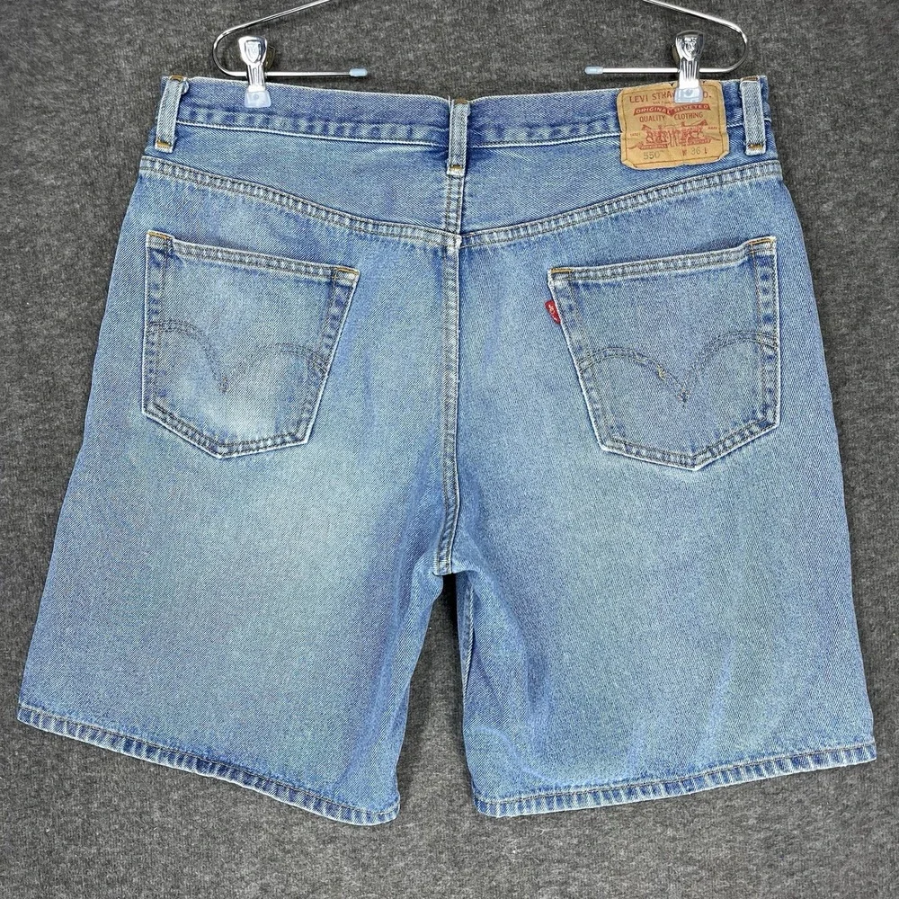 Vtg Levis 550 Denim Shorts Mens 36 (Fits 35)‎ Faded Denim Relaxed Jorts Y2K 9